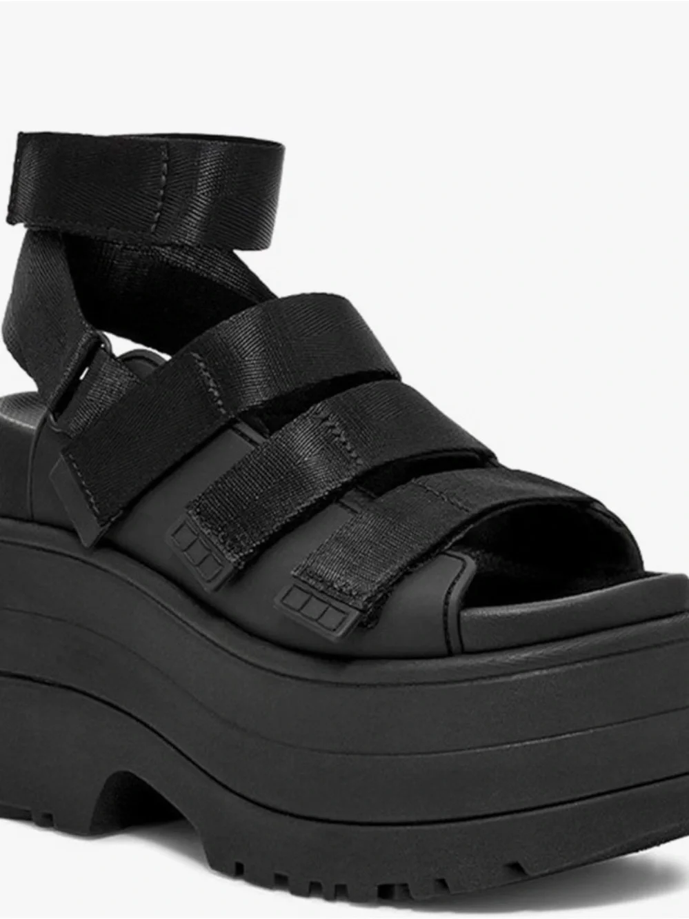 Chunky Platform Strap Sandal - Black